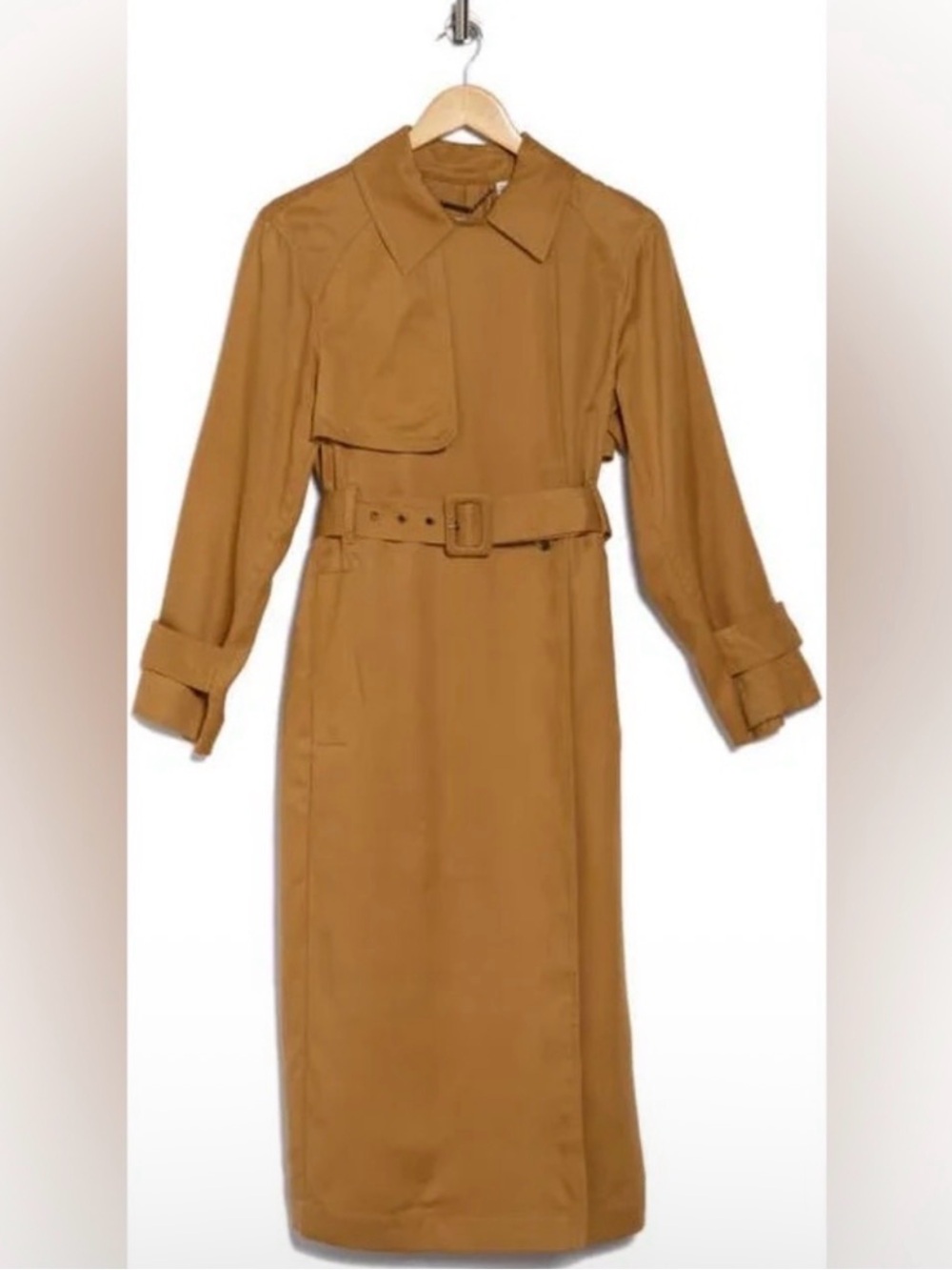 Ted Baker Long Trench Coat in Camel Brown - Picture 2 of 2